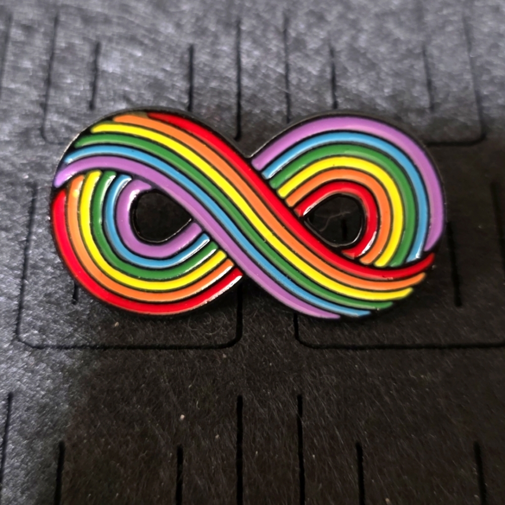 Colorful Infinity Symbol Brooch